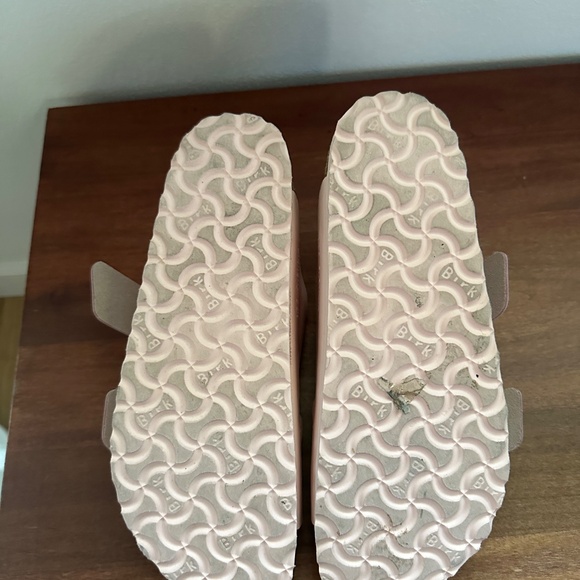 Birkenstock Arizona Pink High Shine Silver Buckle Slide Sandals - Size 38 - Picture 3 of 3